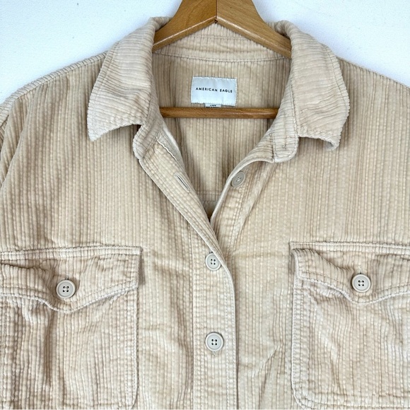 American Eagle Cropped Corduroy Shacket - Picture 2 of 8